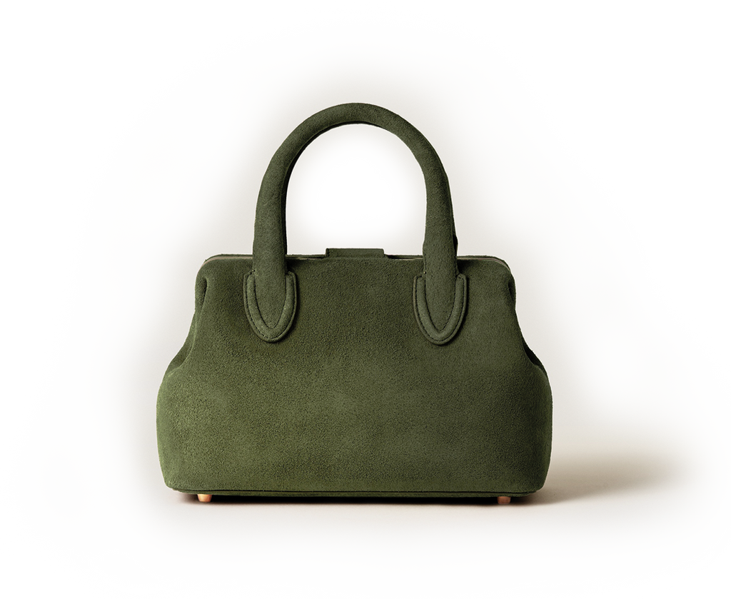 Back view of the Schell Doctor Bag Mossu Small in suede leather